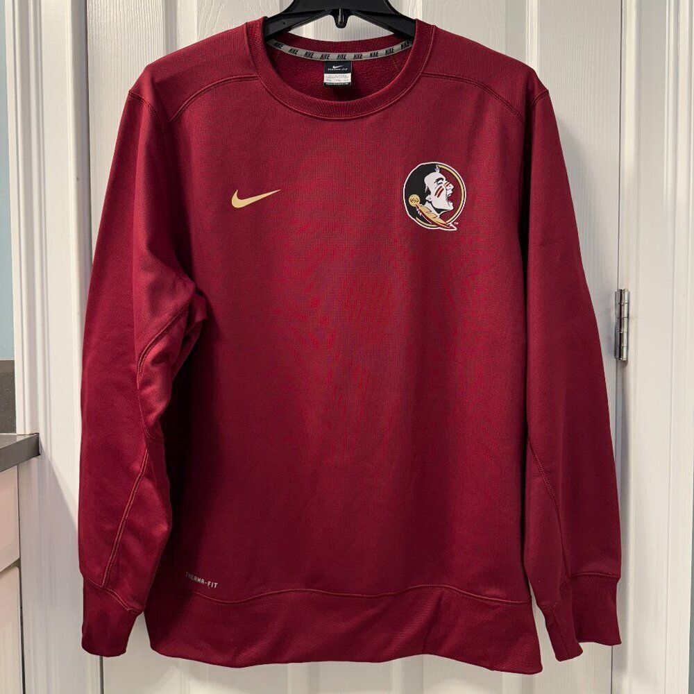 Nike Florida State Seminoles Sweatshirt Therma-Fit Red Size XXL